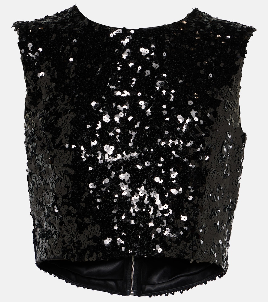 Sequined crop top