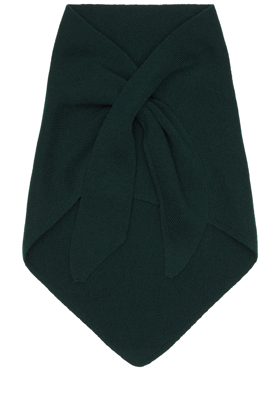 EAVES Sheryl Knit Kerchief in Forest Green. a