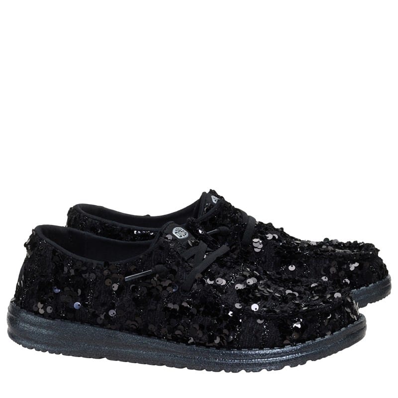 Women's Wendy Party Sequin Slip On Shoes (Black/Black)
