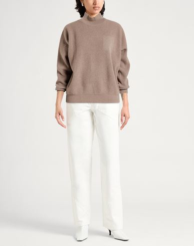 Woman Turtleneck Khaki Size 6 Virgin Wool, Silk, Cashmere, Metallic fiber