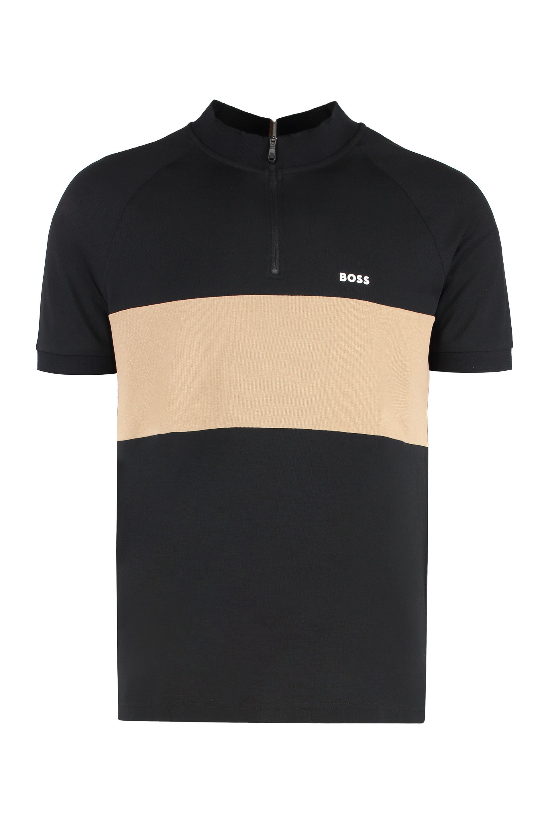 Stretch Cotton Piqué Polo Shirt — Black