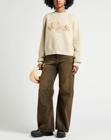Woman Sweatshirt Beige Size M Cotton