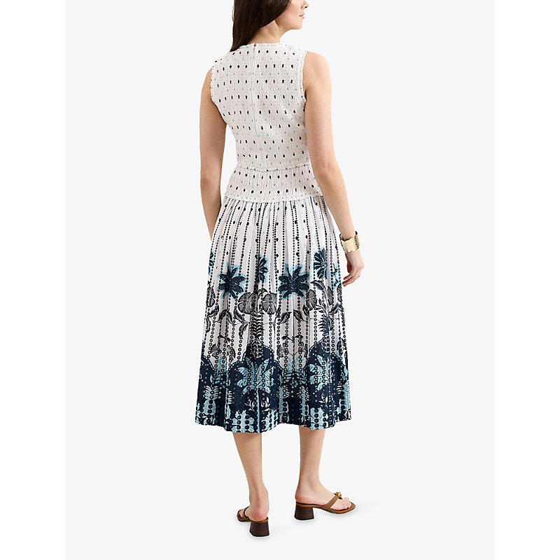 Womens Chiara Floral-Print Cotton Midi Dress