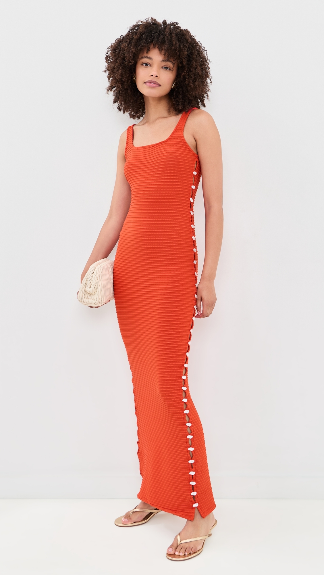 Awa Shell Dress Shell Red
