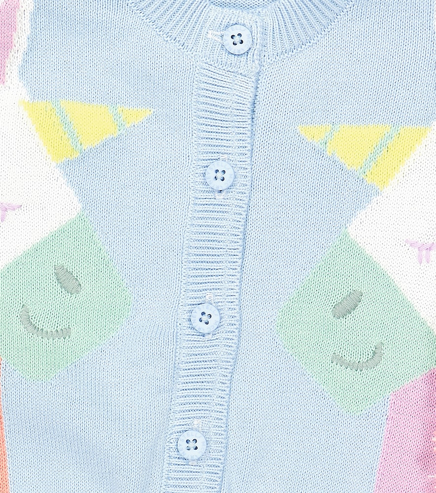 Baby ruffle-trimmed cotton cardigan