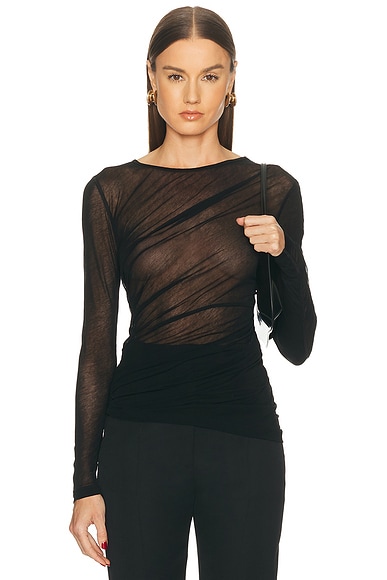 Helmut Lang Seamed Wind Top in Black - Black. L also in M