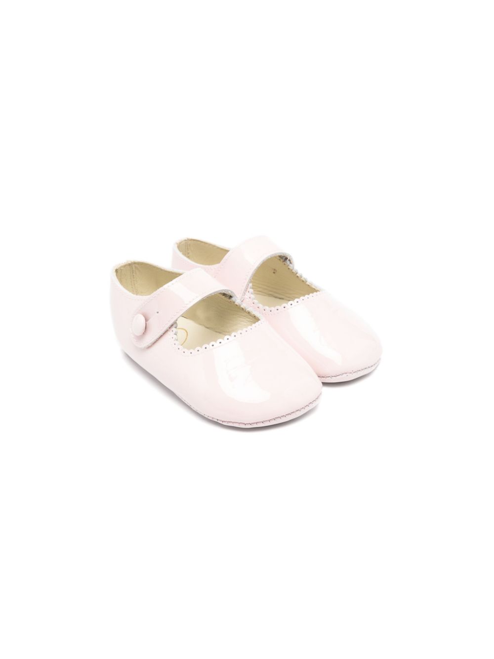 Amy patent leather crib shoes - Pink
