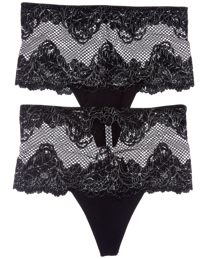 Set Of 2 Lace Allure High-Waist Thong