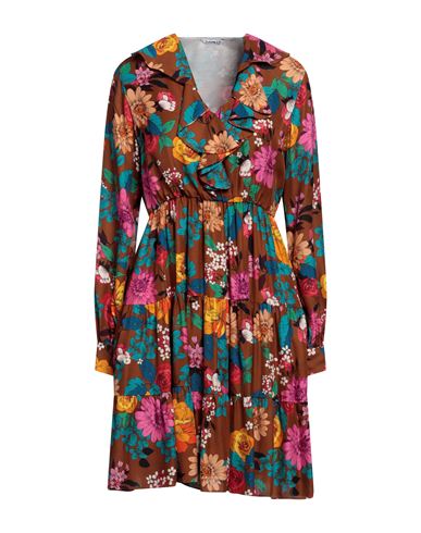 Caliban Woman Mini dress Brown Size 6 Viscose
