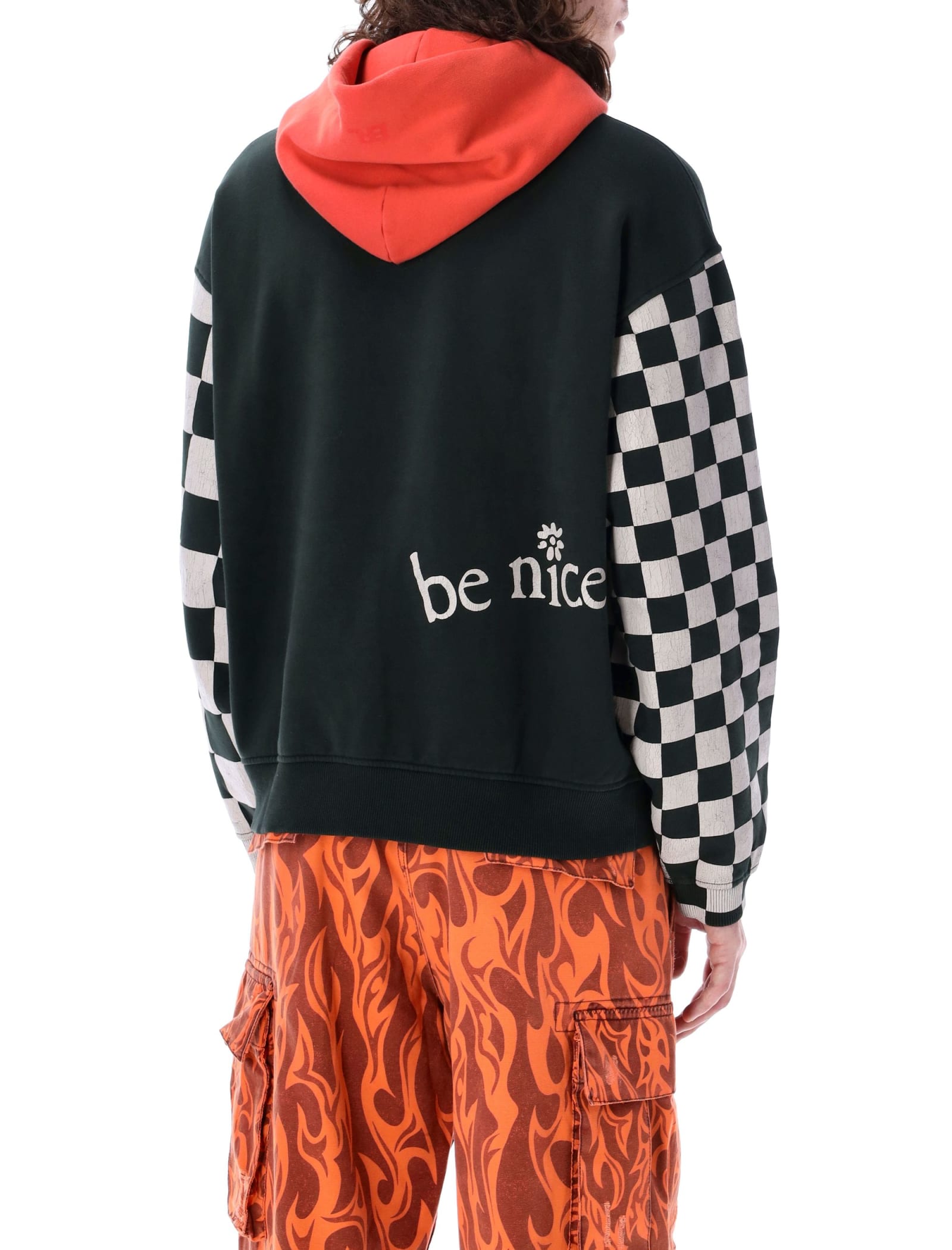 Venice Checked Sleeves Hoodie