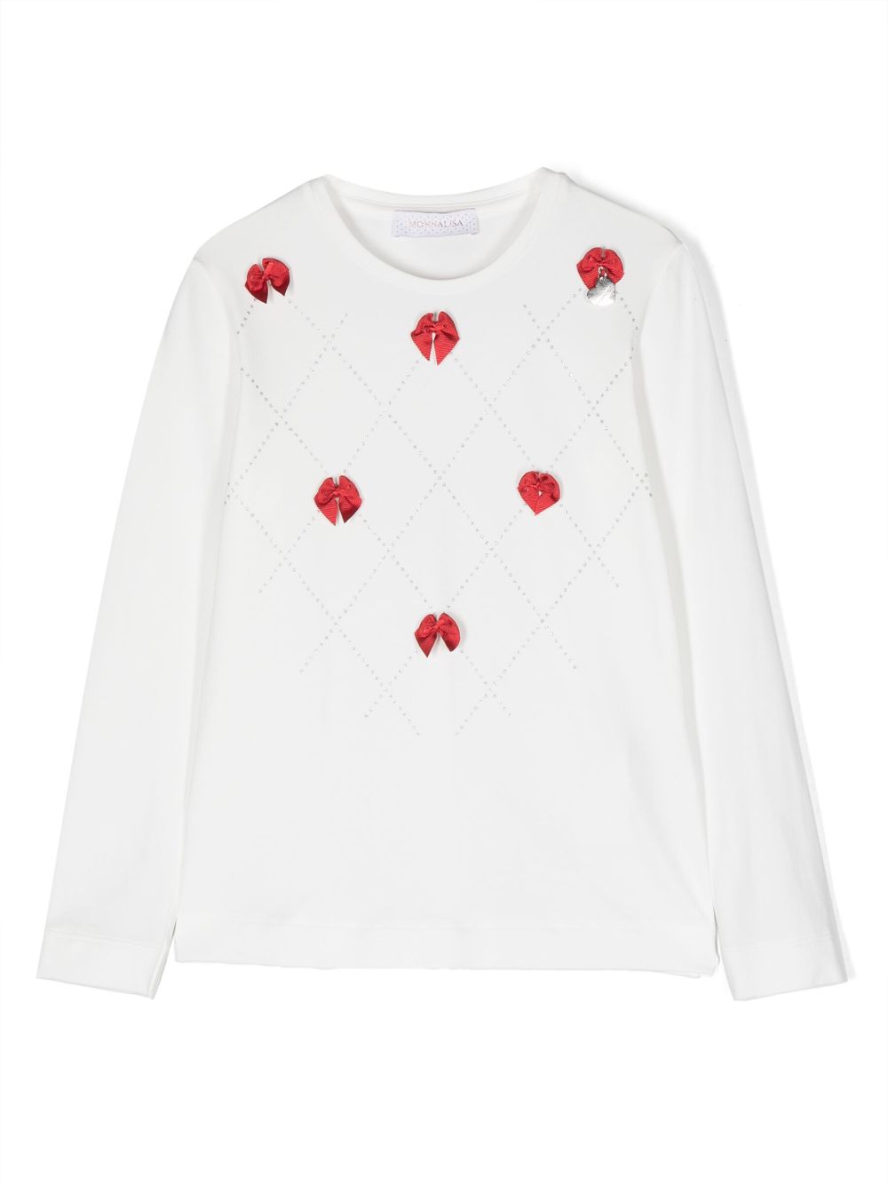 Bow-detailing crew-neck sweatshirt - White