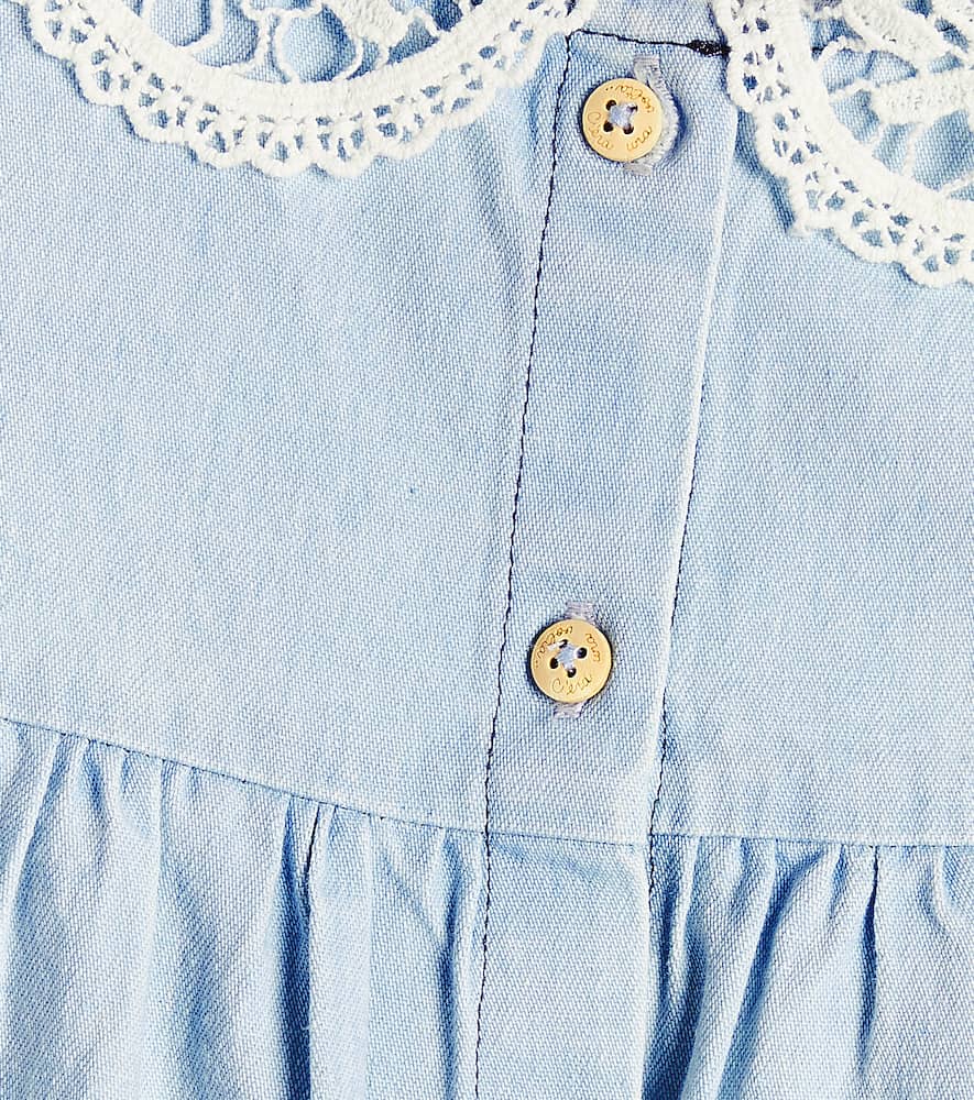 C'era Una Volta Baby Luna ruffled denim dress