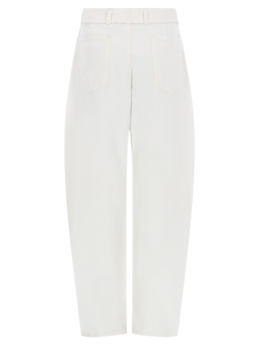 TWISTED BELTED PANTS in DENIM - Bleached Heavy Denim - Unisex
