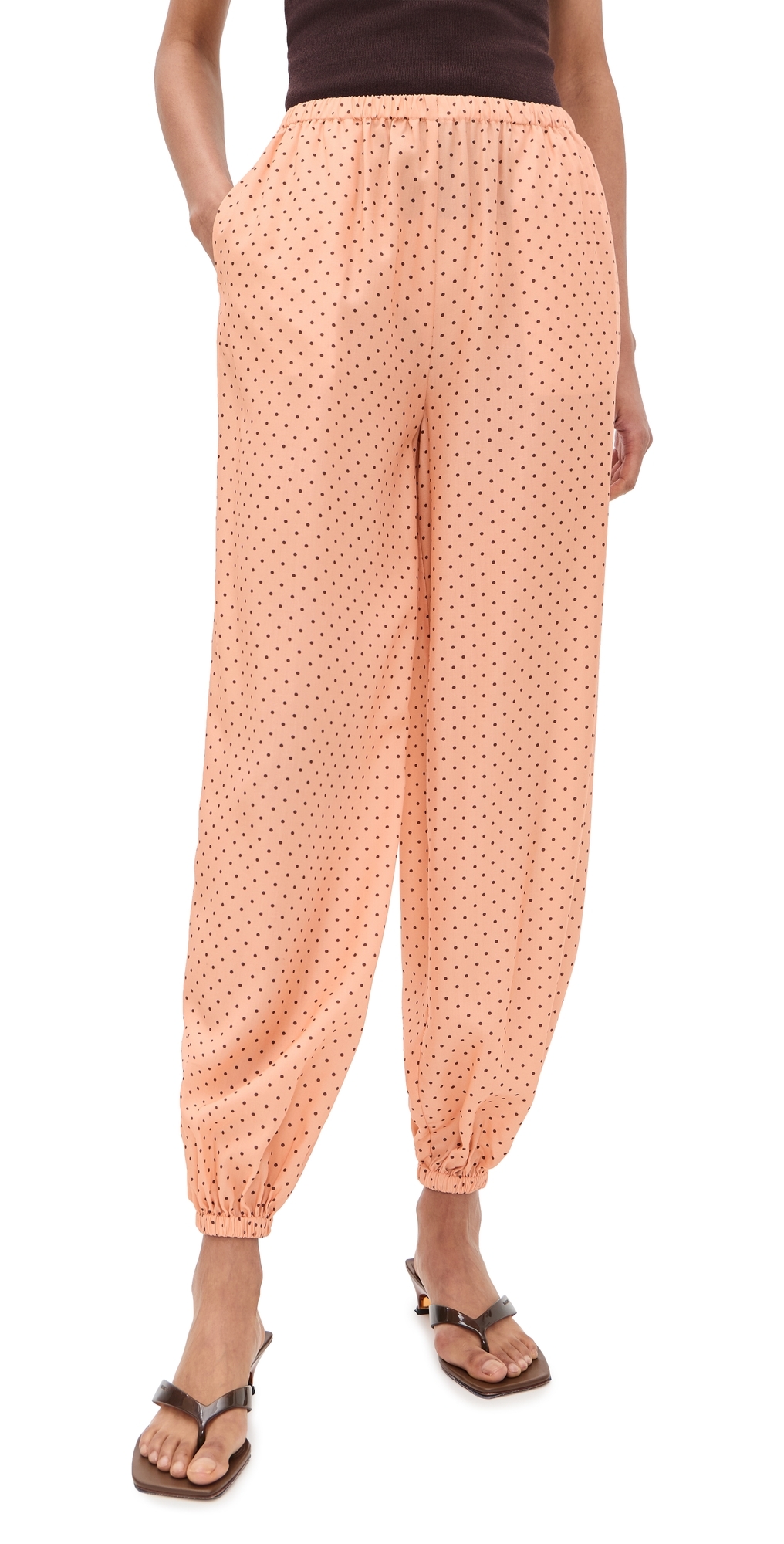Evie Balloon Pants Tangerine Polka Dot