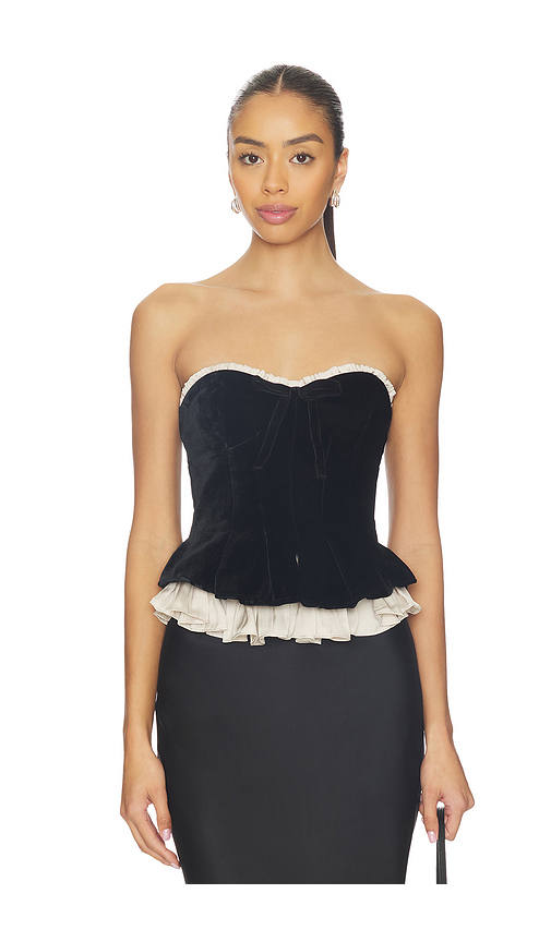 LPA Lauretta Corset Top in Black And Champagne. M also in L, S, XL