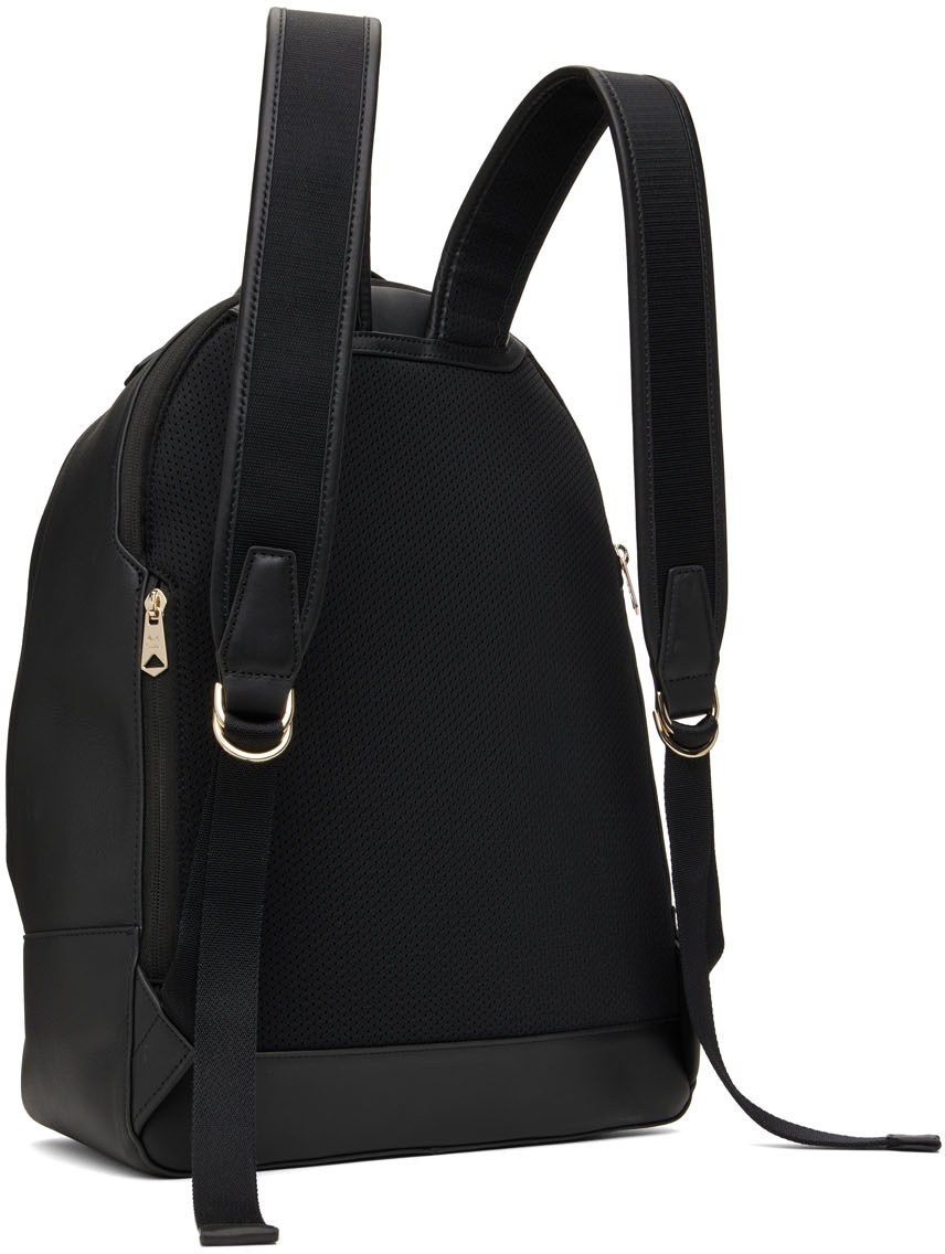 Black leather backpack