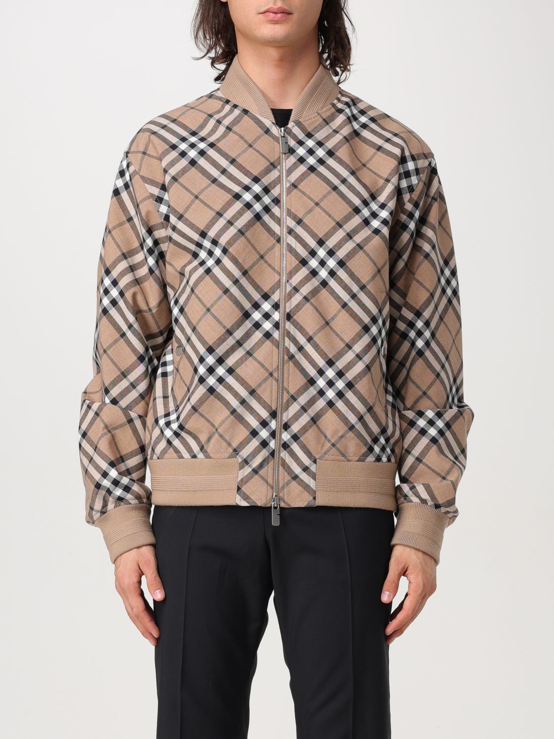 Vintage Check zip-up bomber jacket - Neutrals