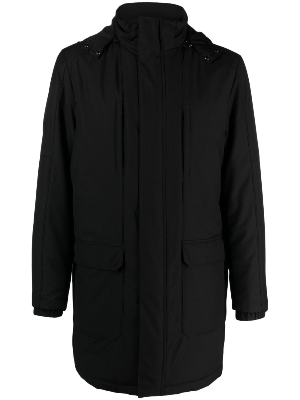 High-neck padded coat - Black
