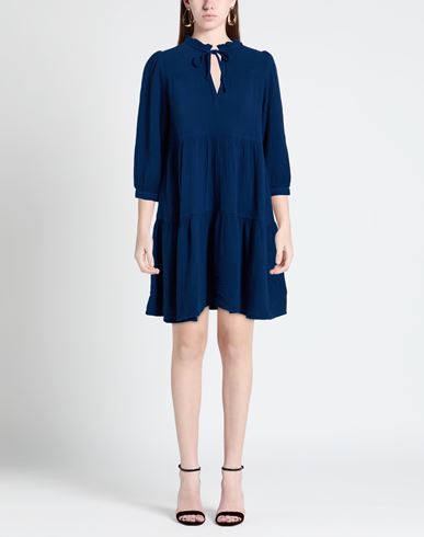 Woman Mini dress Navy Size L Cotton