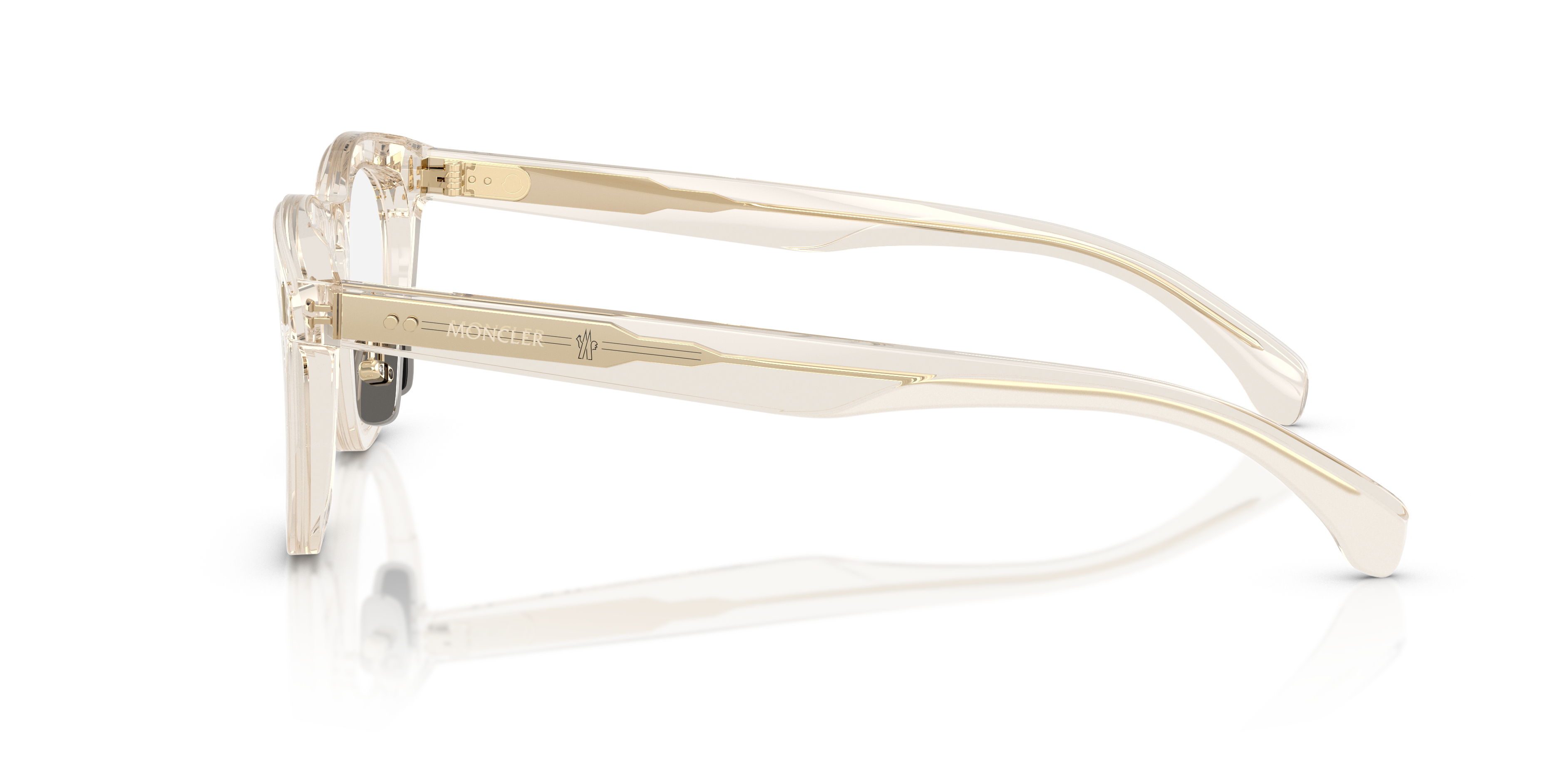 Moncler Unisex Moncler ME2004D 3003 Monturas ópticas Acetato Blanco Transparente Pantos Norma