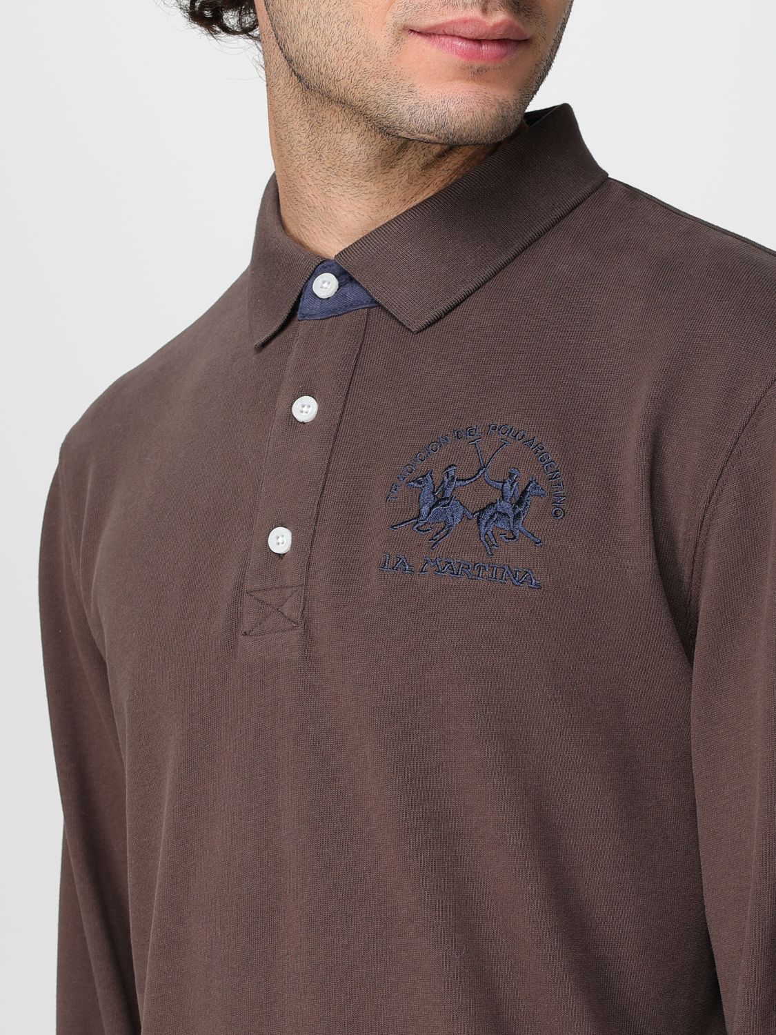 Polo Shirt Men color Brown