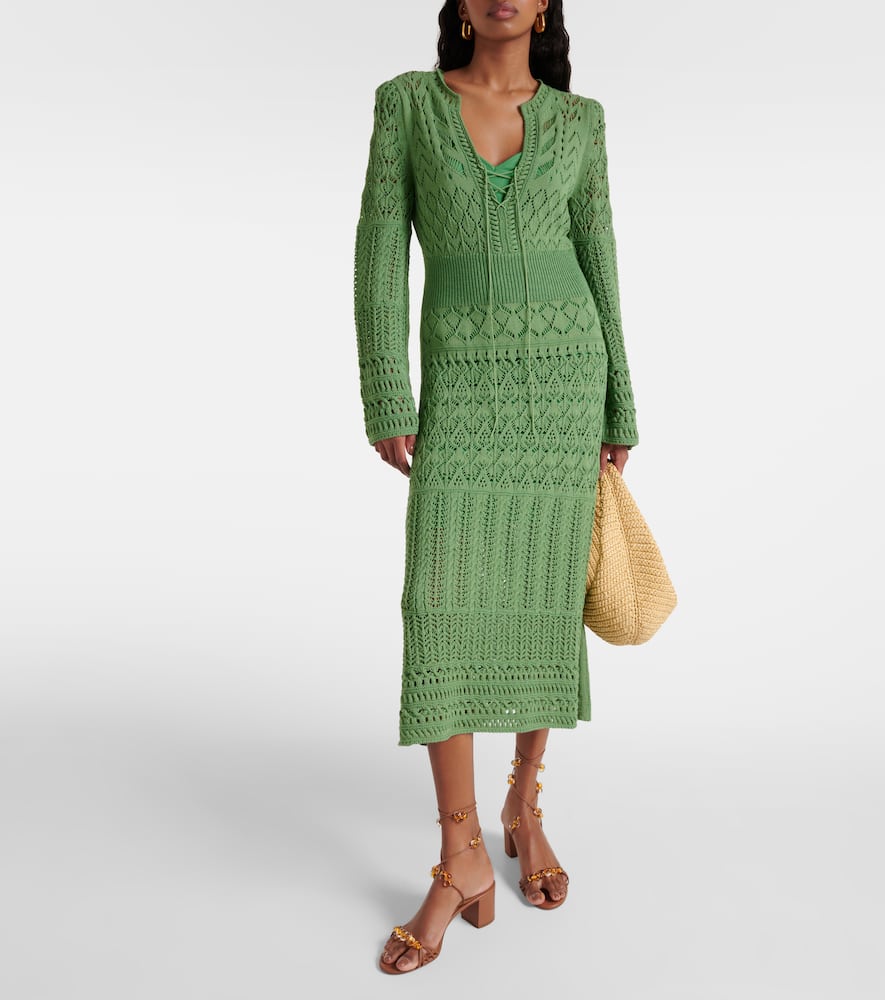 Seductive Lace pointelle midi dress