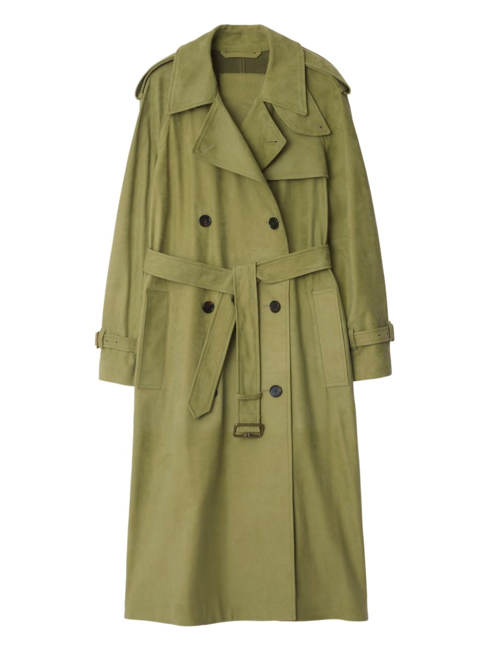 Double-breasted belted trench coat - Green