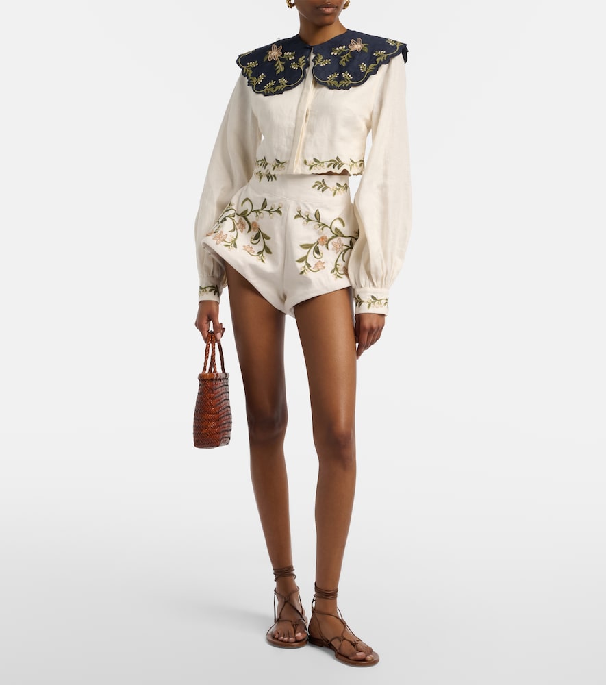 Gatti embroidered linen shorts