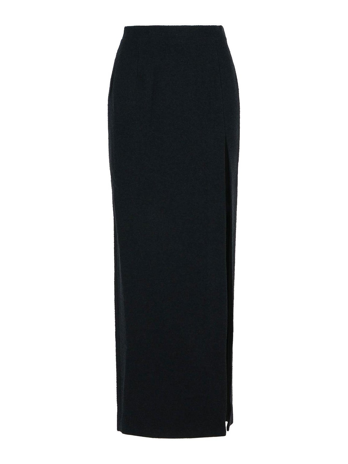 Long Skirt In Black Virgin Wool Blend
