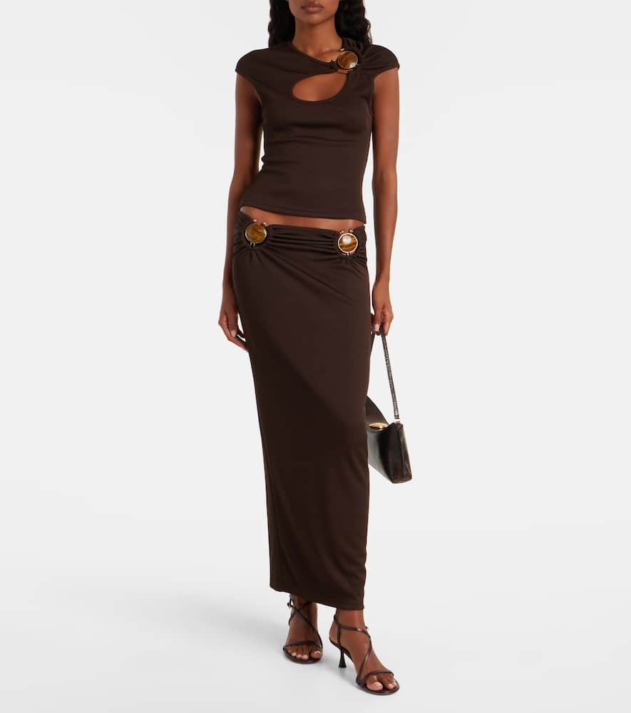 Gathered maxi skirt