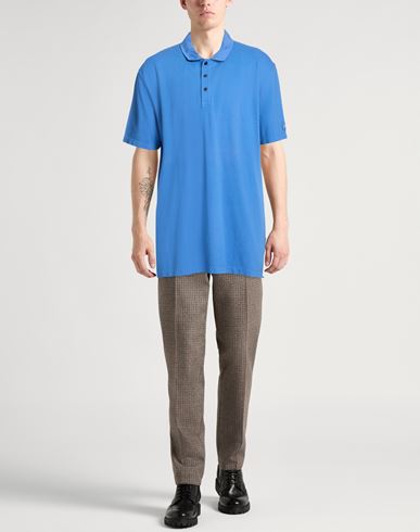 Man Polo shirt Azure Size XXL Cotton