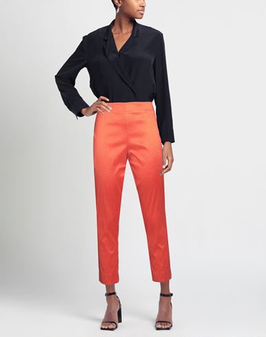 Rossopuro Woman Pants Rust Size XL Polyester, Nylon, Elastane