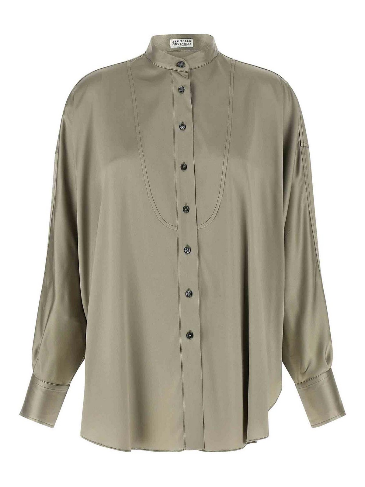 Korean Collar Shirt Shirt And Blouse Green