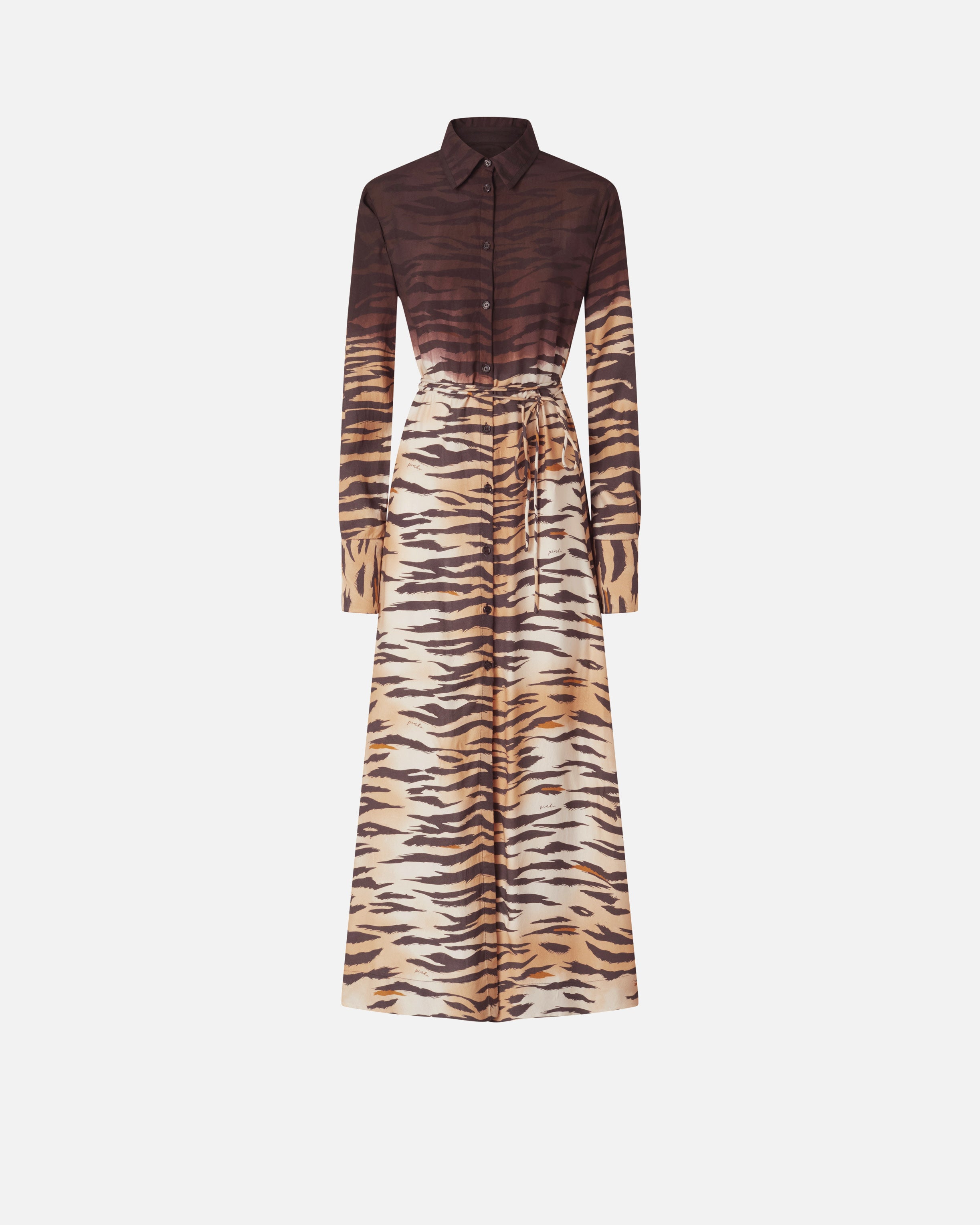Long shirt dress with animal print - 36