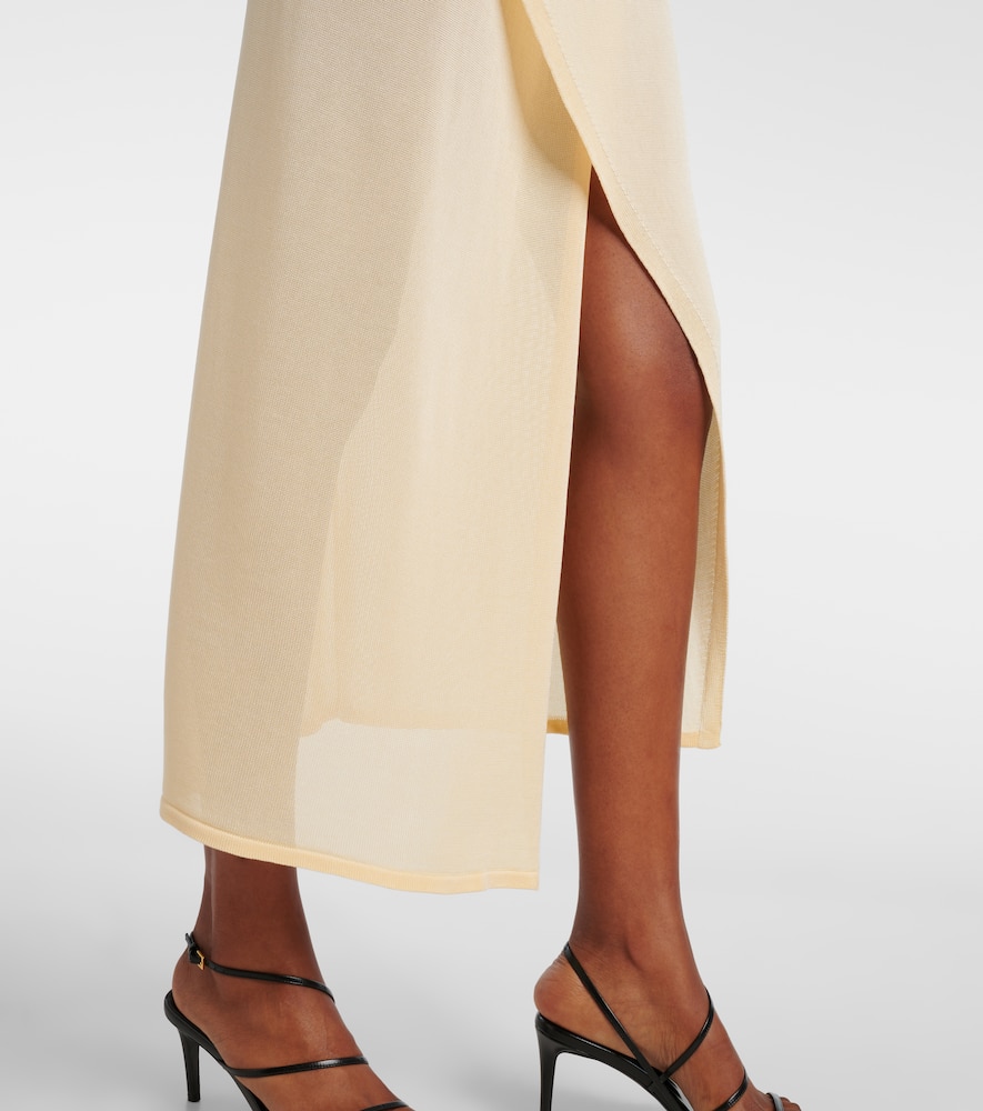 Alsen knitted sheer wrap skirt