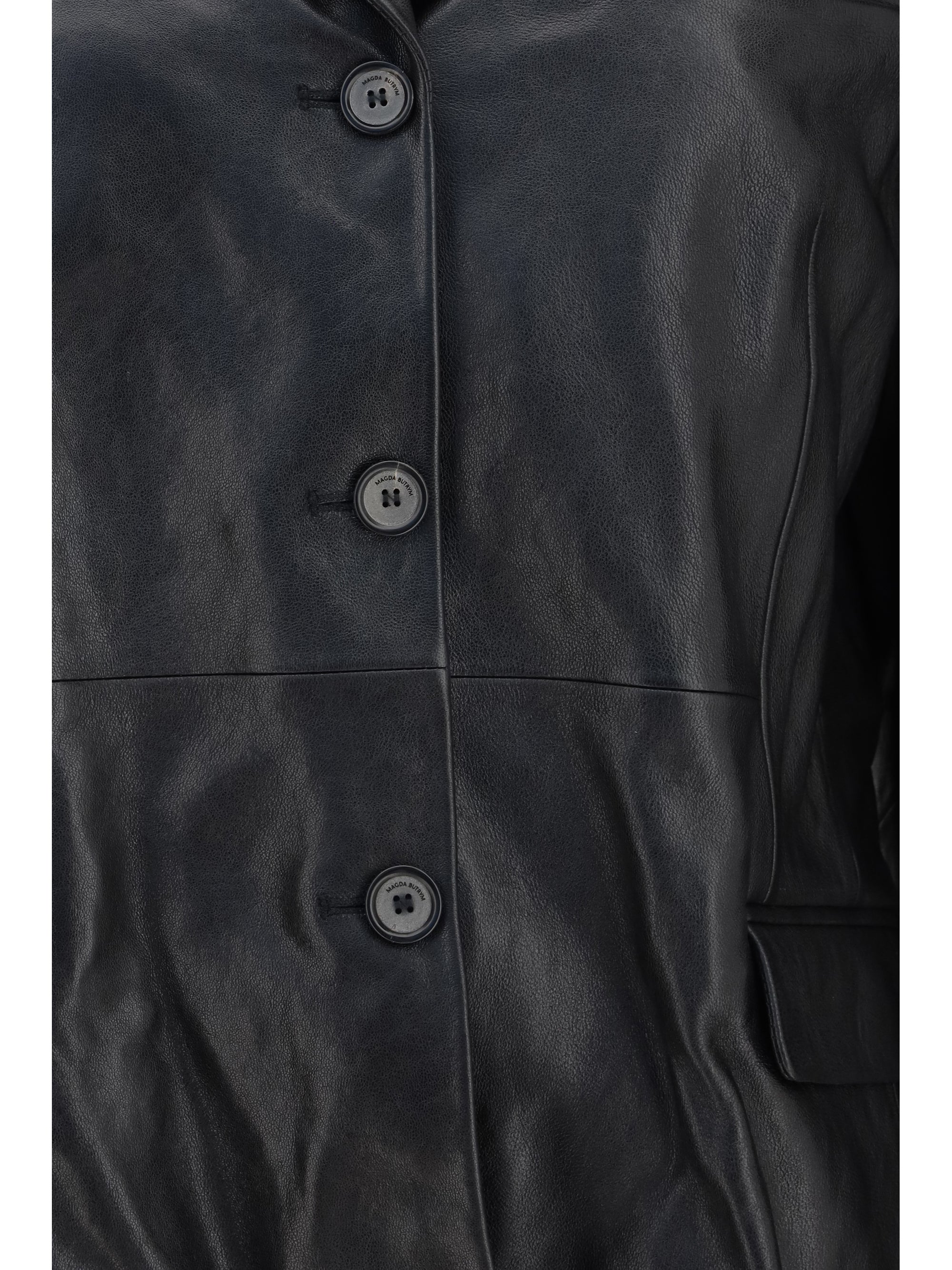 Sheep Leather Blazer — Black