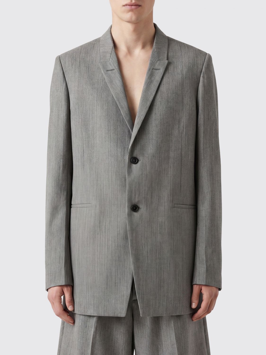 Peak Lapel Single-Breasted Wool Blazer