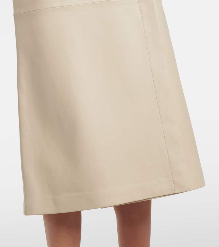 Leather midi skirt