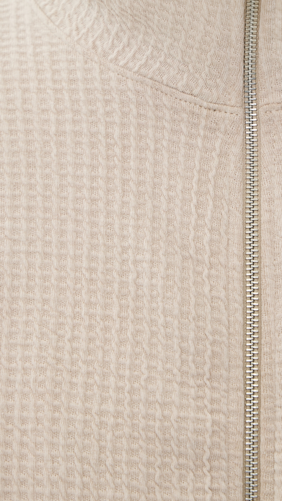 Jean Waffle Zip Jacket Bisque