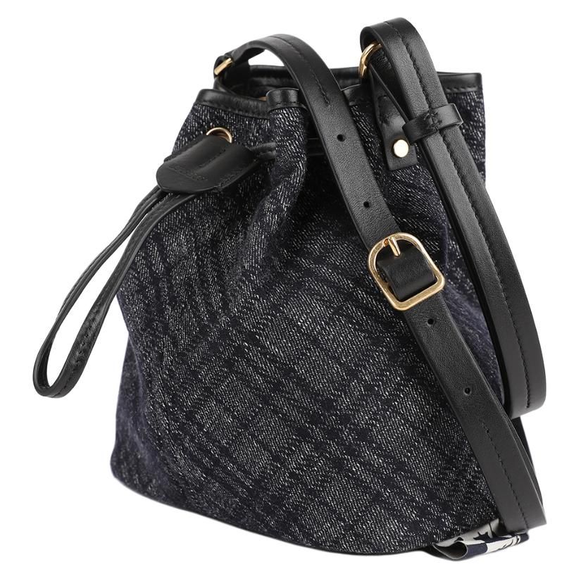(WMNS) Drawstring Denim Bucket Bag 'Black'