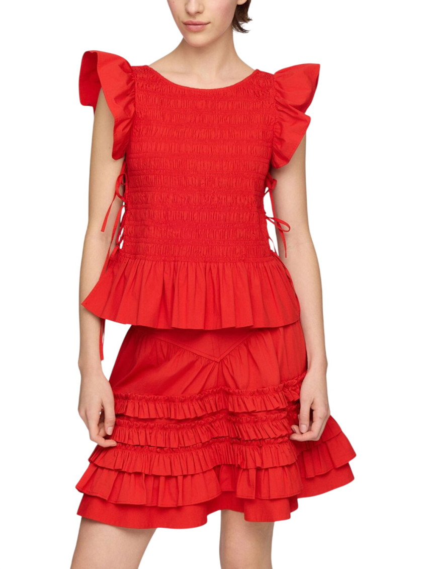 Stretch Cotton Smocked Top