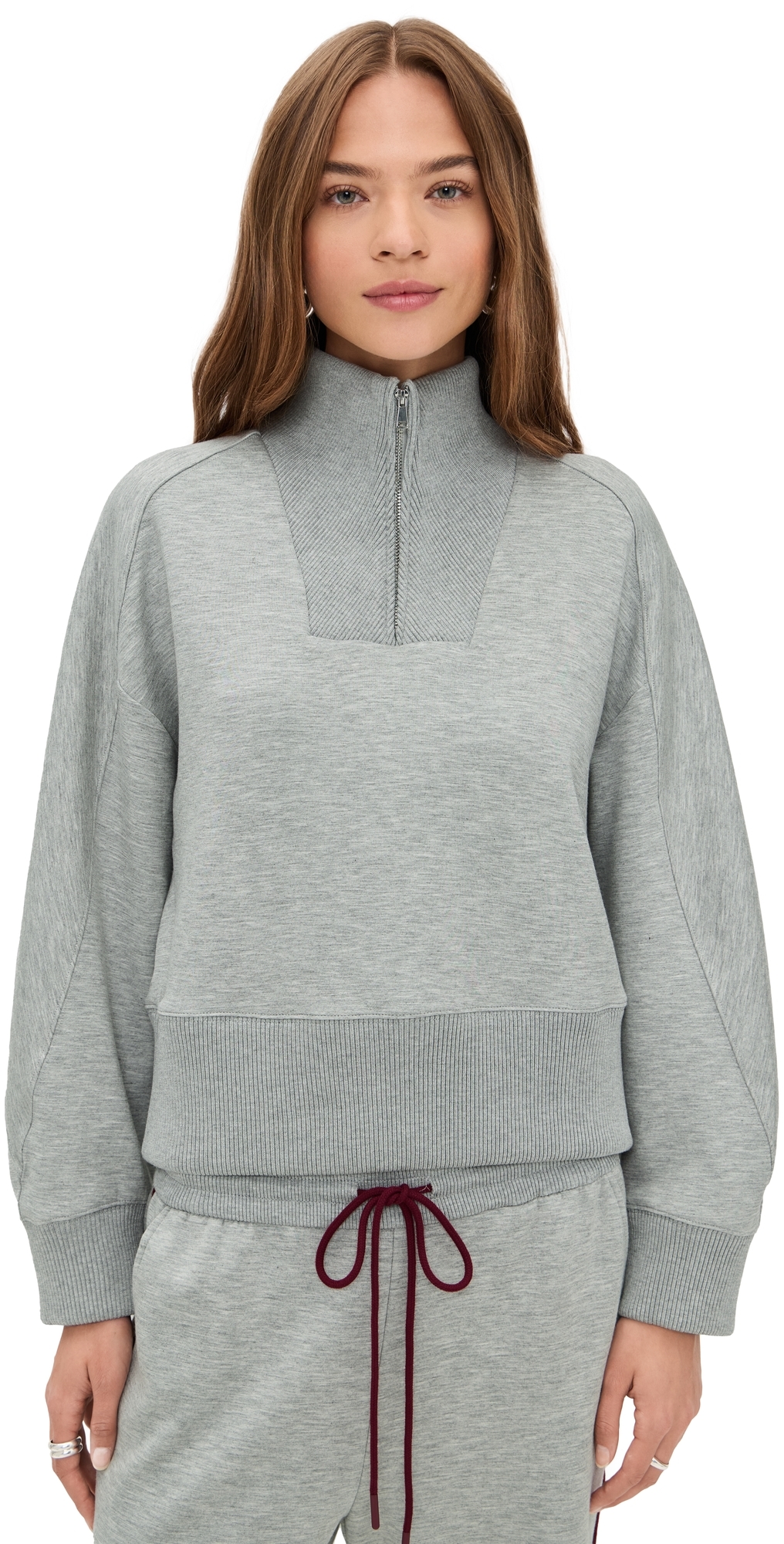 Thea Quarter Zip Pullover Heather Grey