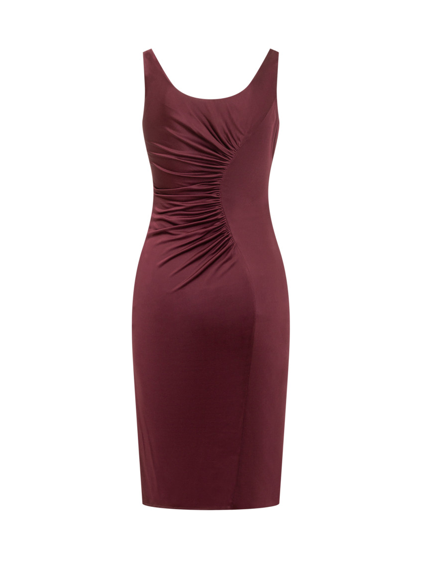 Versace - sleeveless silk midi dress scoop neckline