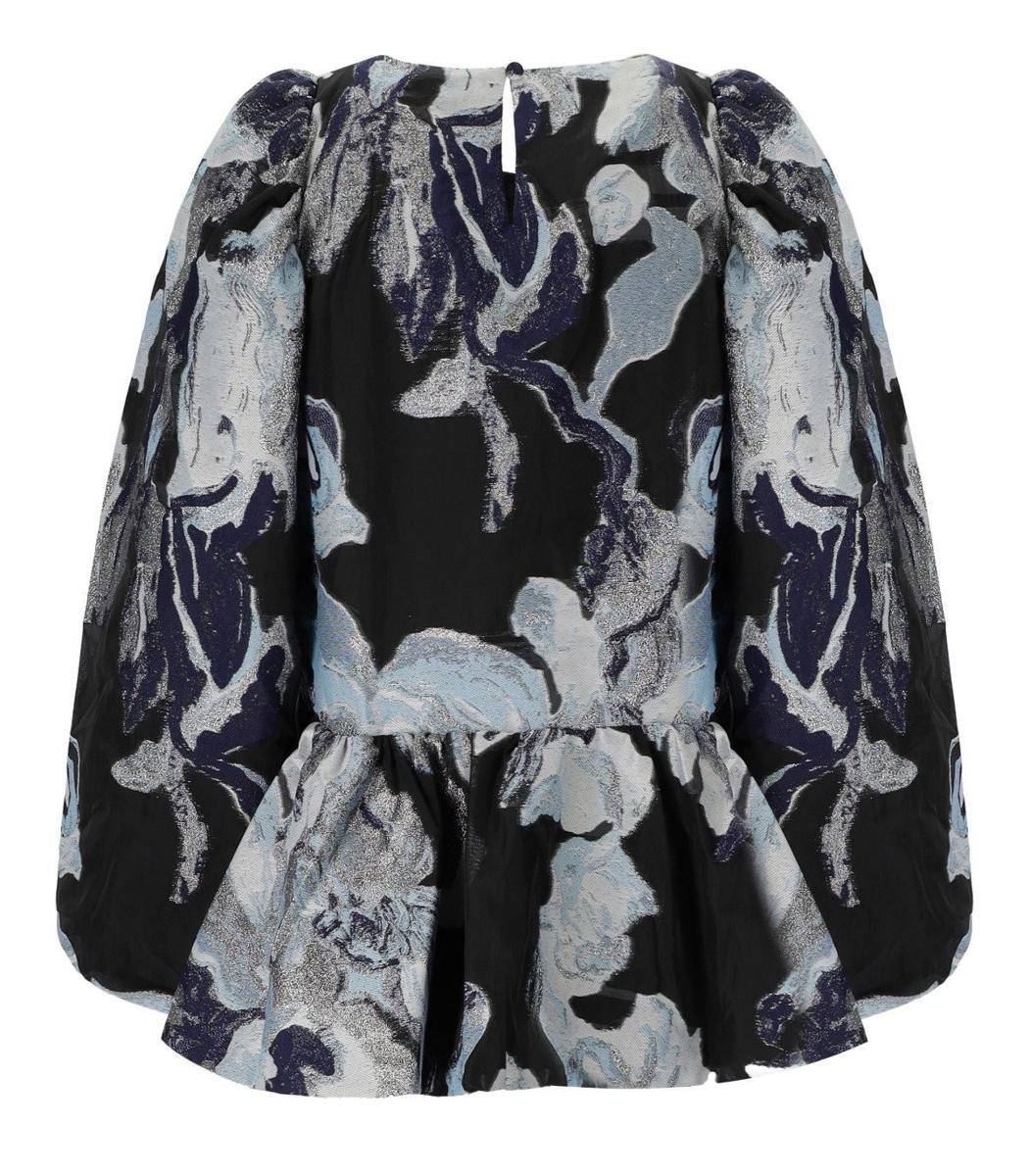 Jenny Black And Blue Blouse in Black