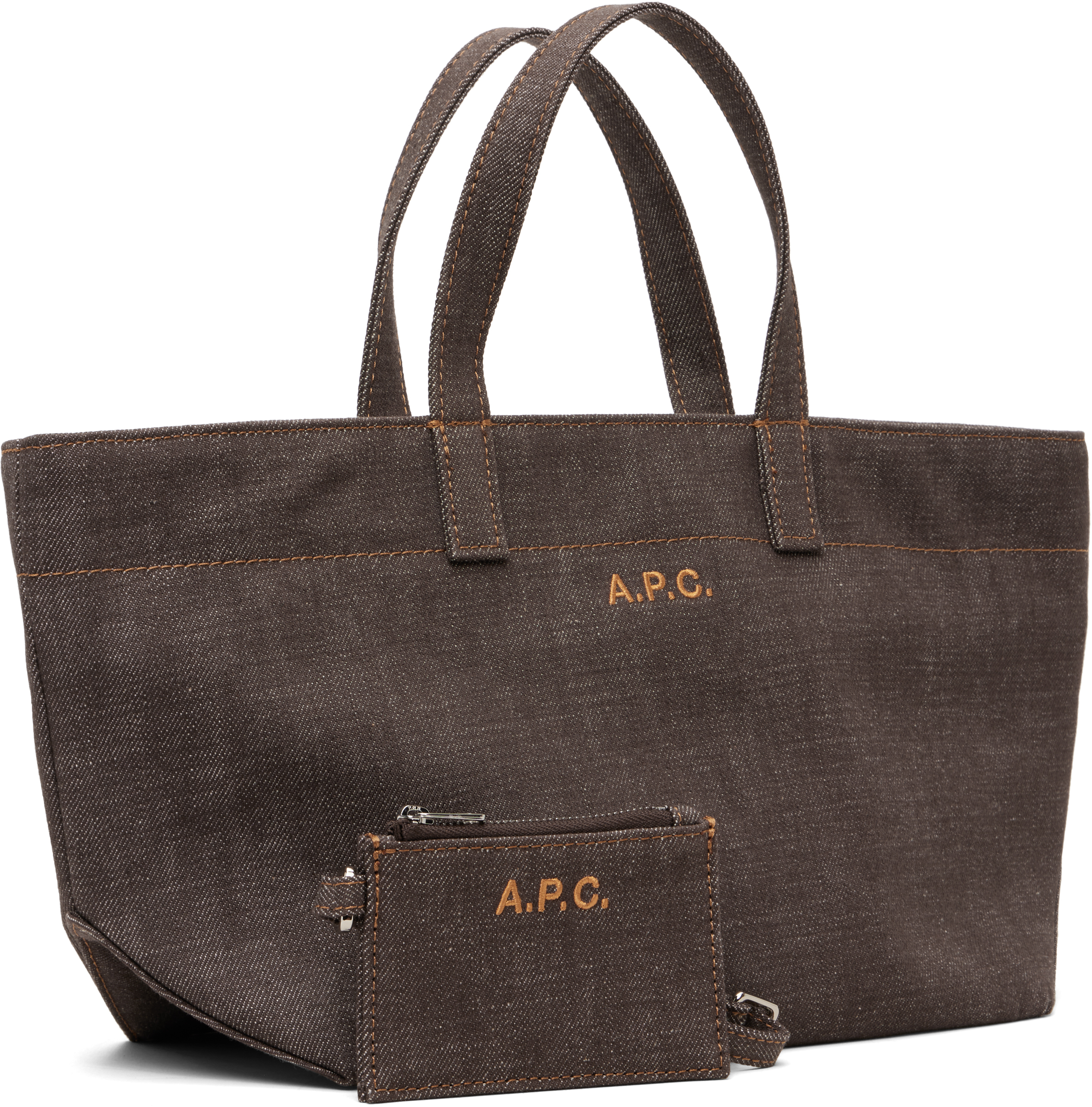 Brown 'Le Drummer' Toile Small Tote