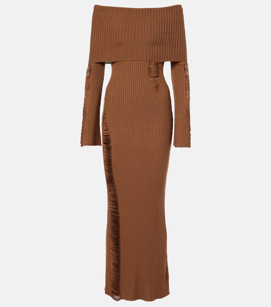 Aya Muse Danica ribbed-knit silk-blend midi dress