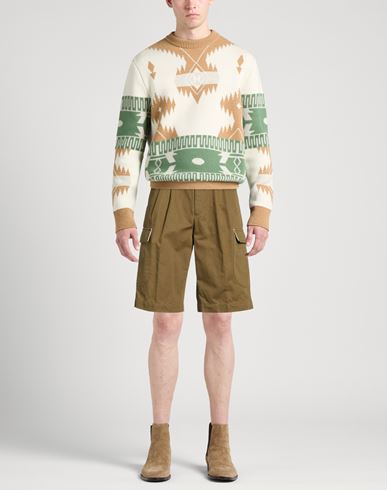 Man Shorts & Bermuda Shorts Military green Size 38 Cotton, Linen