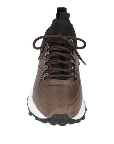 Peuterey Man Sneakers Dark brown Size 12 Leather, Textile fibers