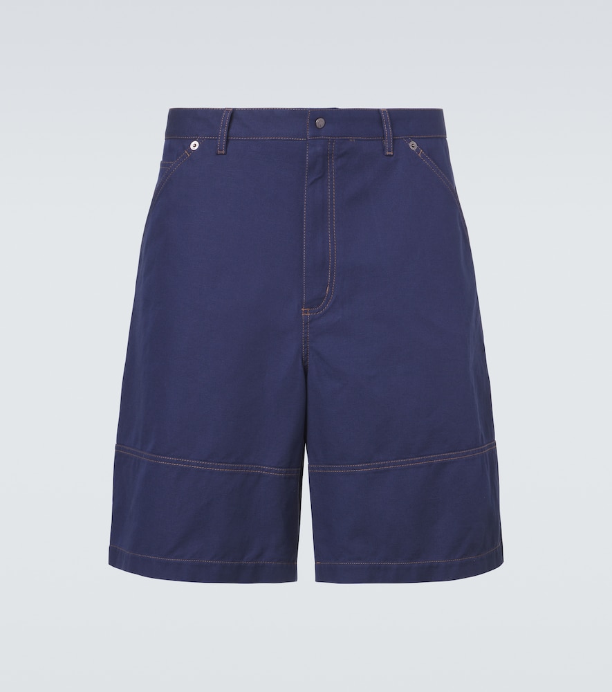 Cotton and linen gabardine shorts