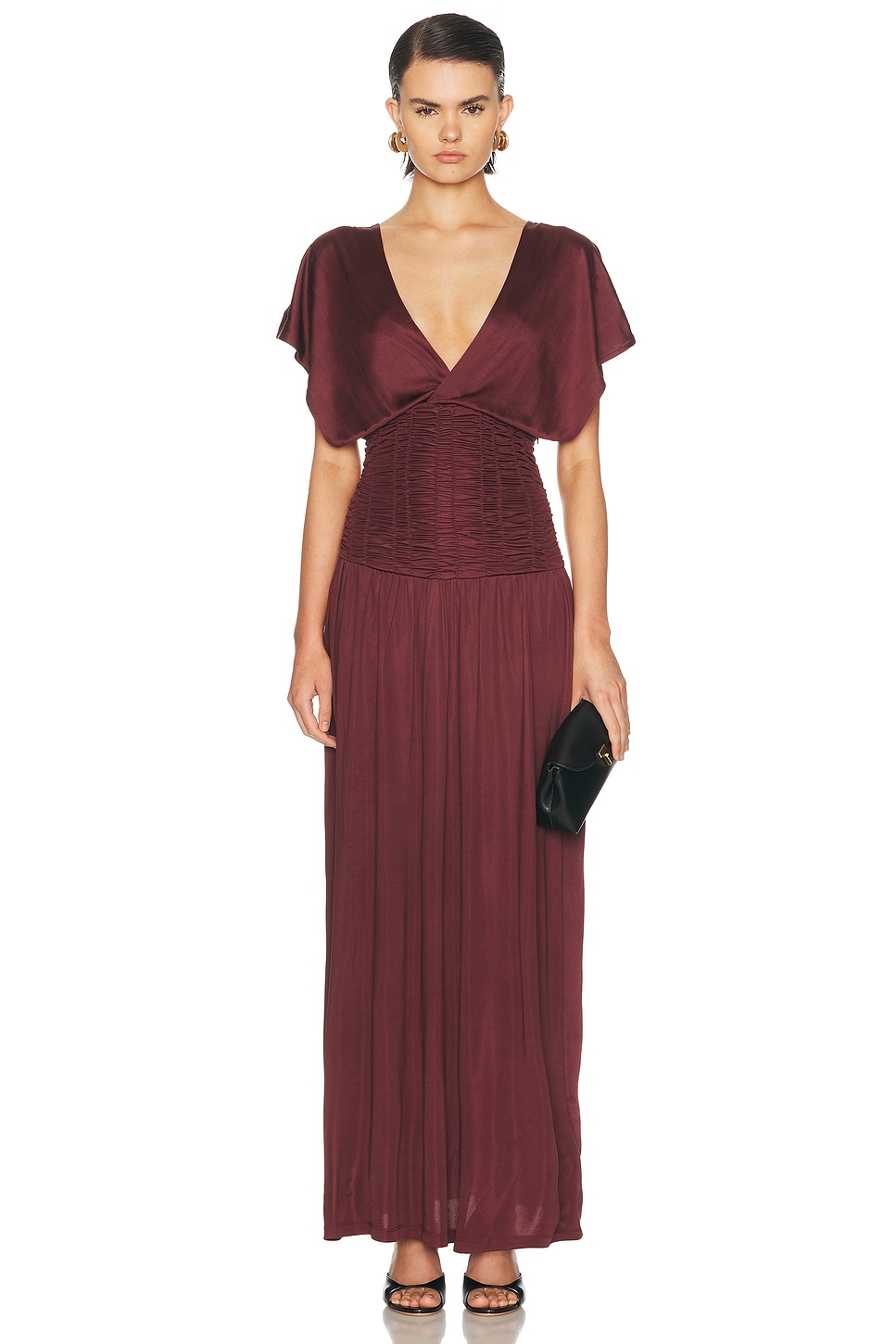 Aya Muse Anara Dress in Merlot - Wine. L also in M